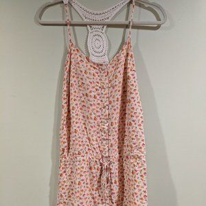 Floral Crochet Shorts Romper